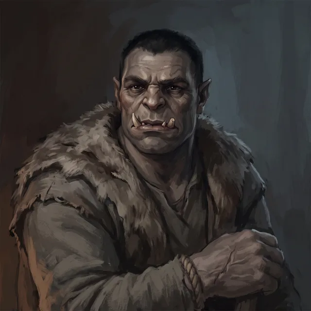 Gorran Tusk, river-carter in debt, half-orc